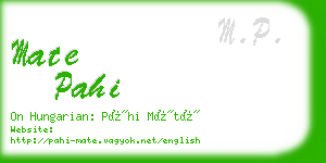 mate pahi business card